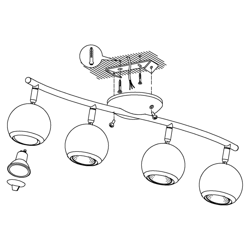 Eglo - LED Точково осветително тяло 4xGU10/3W LED