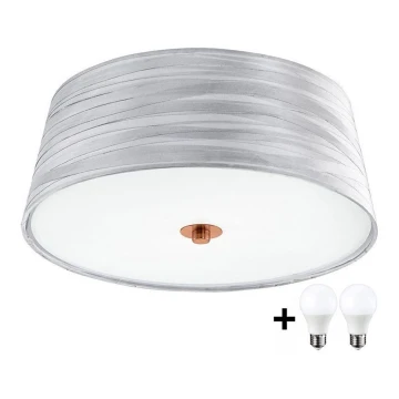 Eglo 32111- LED Плафониера FONSEA 1 2xE27/9W/230V сребрист/меден