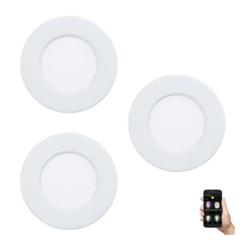 Eglo 33217 - К-кт 3xLED RGBW Димируема лампа за вграждане FUEVA LED/3W/230V