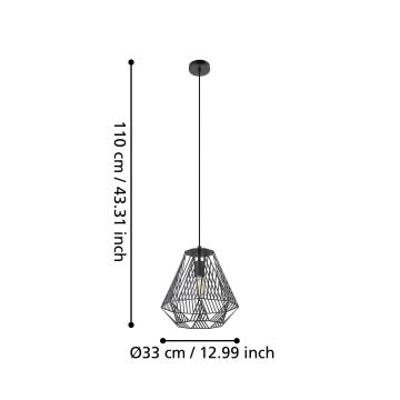 Eglo - Висящ полилей 1xE27/40W/230V черен