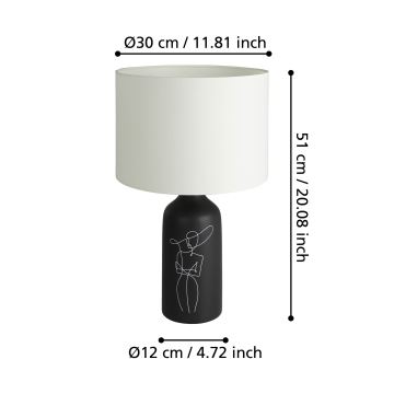 Eglo - Настолна лампа 1xE27/40W/230V бяла/черна