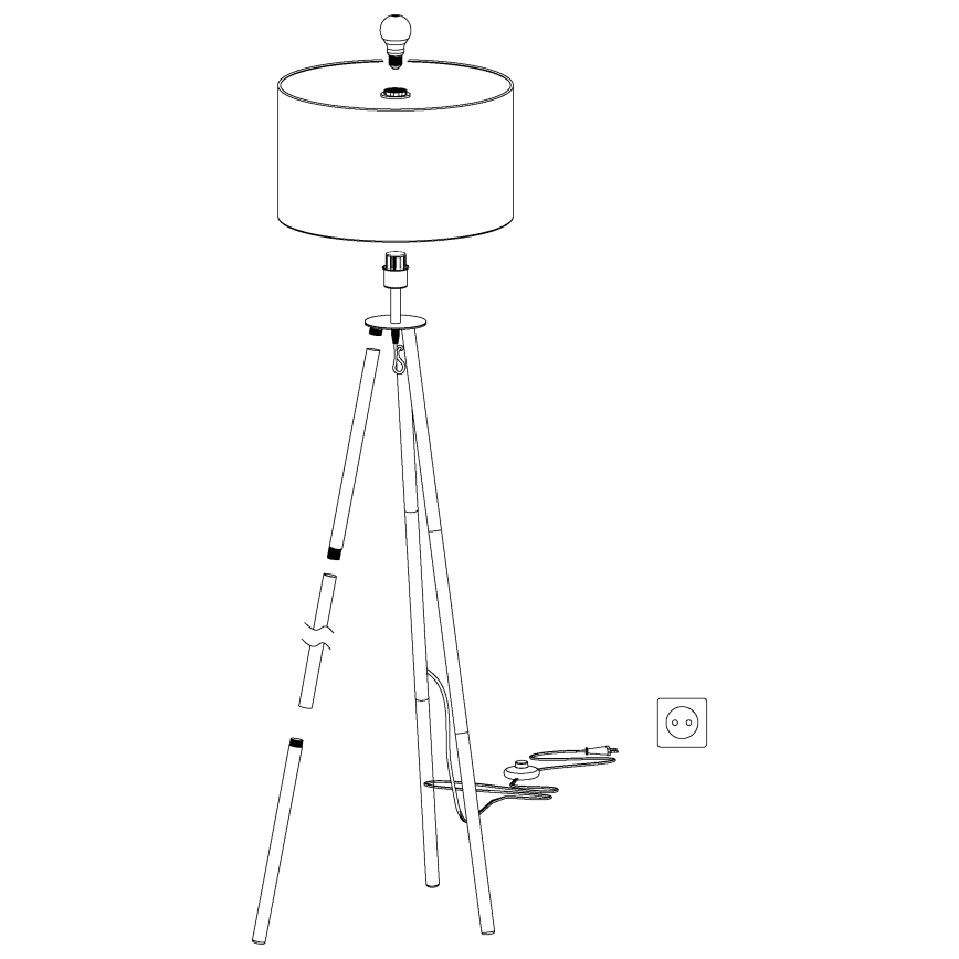 Eglo - Лампион 1xE27/60W/230V - FSC сертифицирано