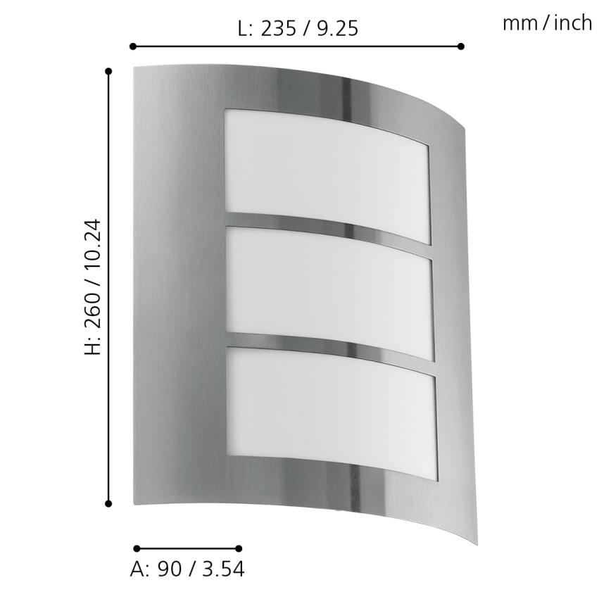 Eglo - Екстериорна Стенна лампа 1xE27/15W/230V IP44