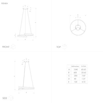 Eglo - LED Димируем пендел LED/42,5W/230V 3000-6500K