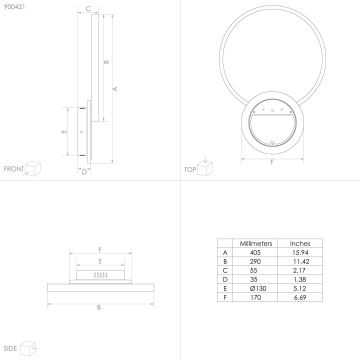 Eglo - LED Димируем плафон LED/15W/230V черен + дистанционно