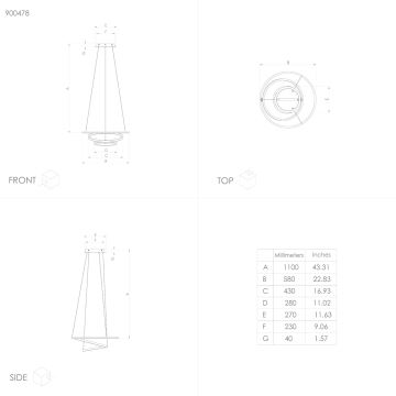 Eglo - LED Димируем пендел LED/43,2W/230V бял