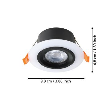 Eglo - LED Лампа за окачен таван LED/4,8W/230V черен