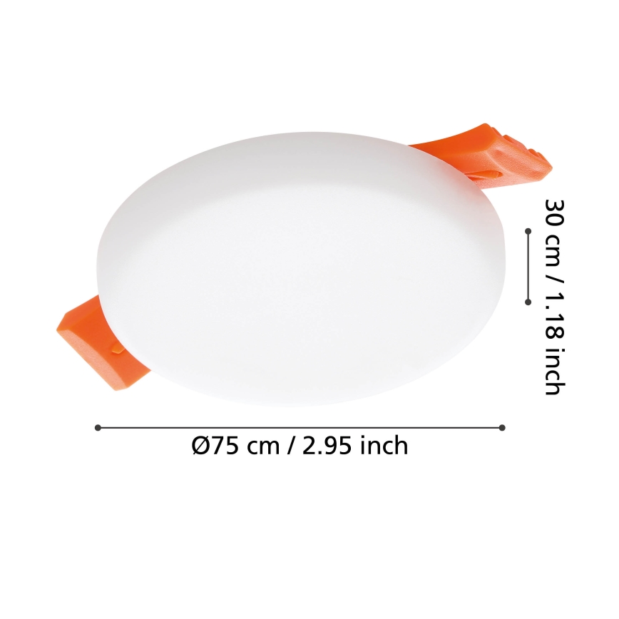 Eglo - LED Лампа за вграждане в баня LED/4,5W/230V Ø 7,5 см IP65