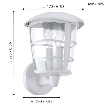 Eglo - LED Екстериорен аплик 1xE27/8,5W/230V IP44