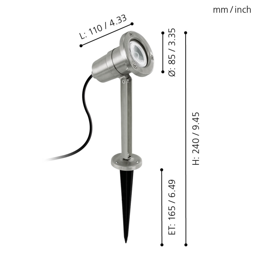 Eglo - LED Екстериорно осветление 1xGU10/5W/230V IP54