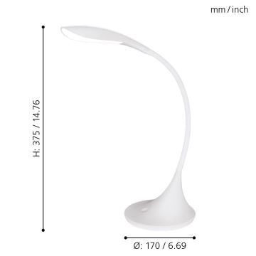 Eglo - LED Димируема Настолна лампа 1xLED/4,5W/230V бяла