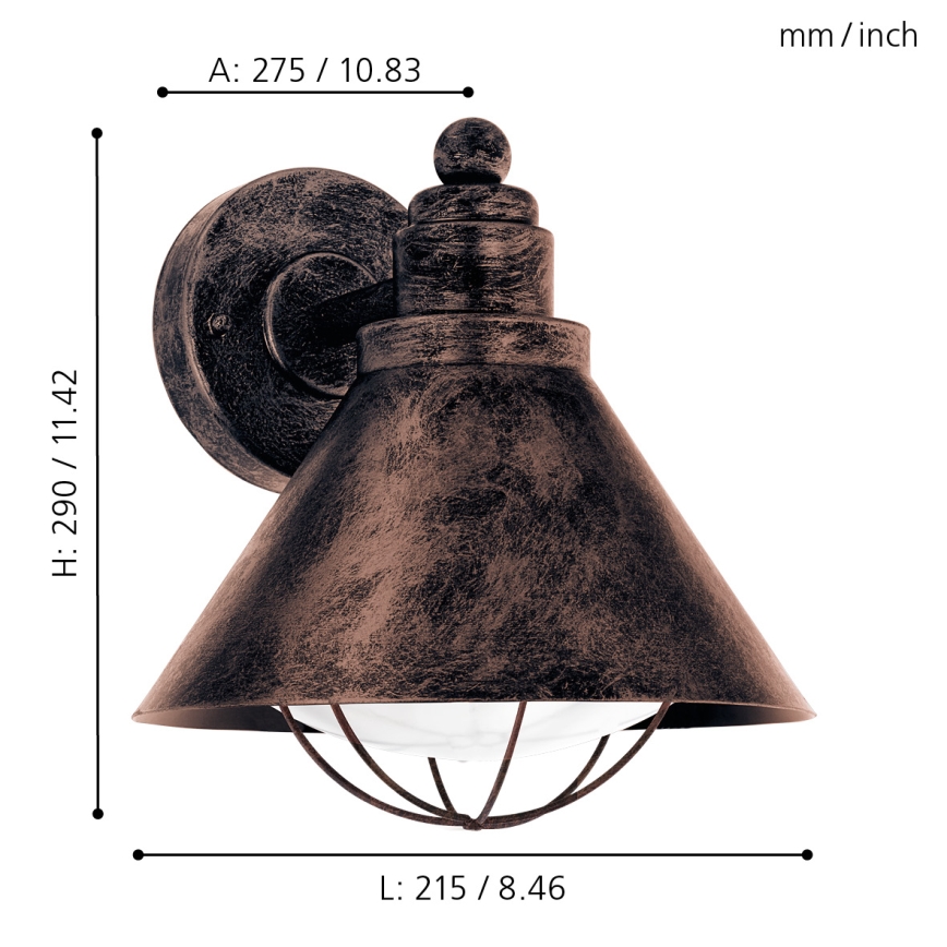 Eglo - Екстериорна лампа 1xE27/40W/230V IP44