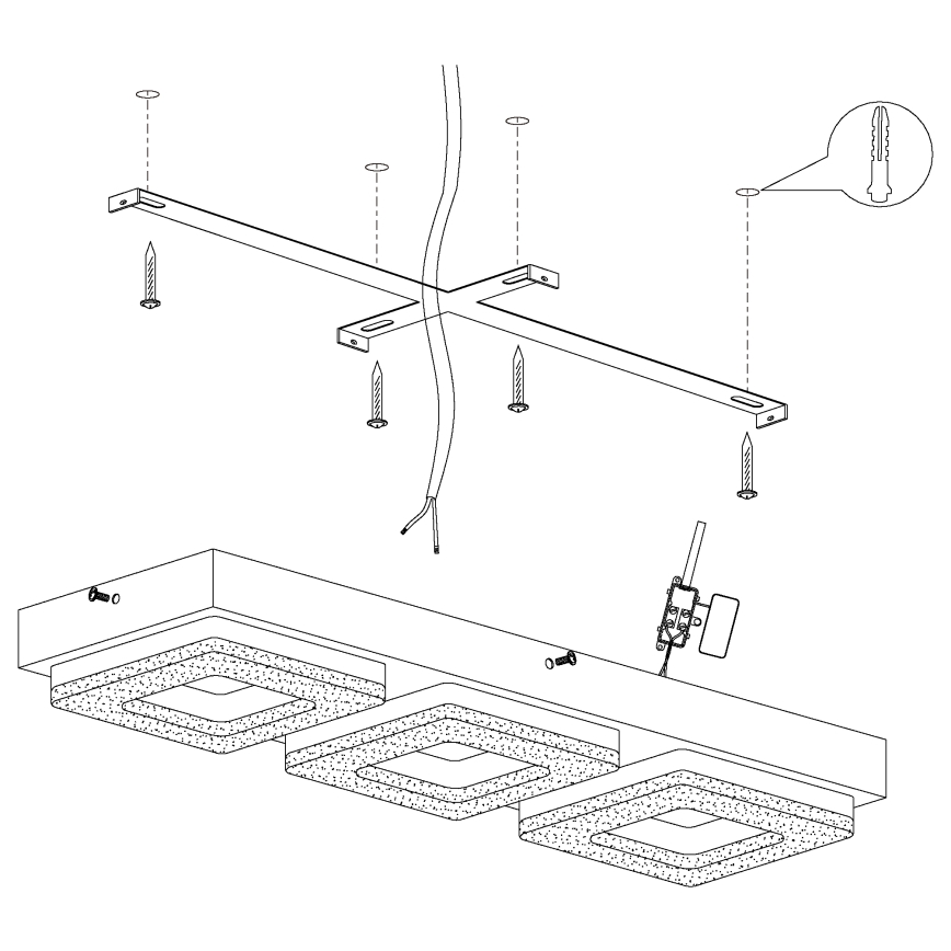 Eglo - LED Кристална Лампа за таван 3xLED/4W/230V