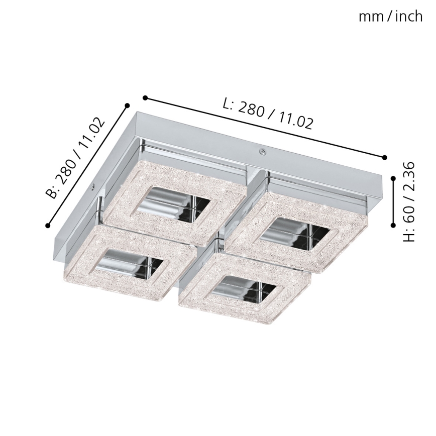 Eglo - LED Кристална Лампа за таван 4xLED/4W/230V