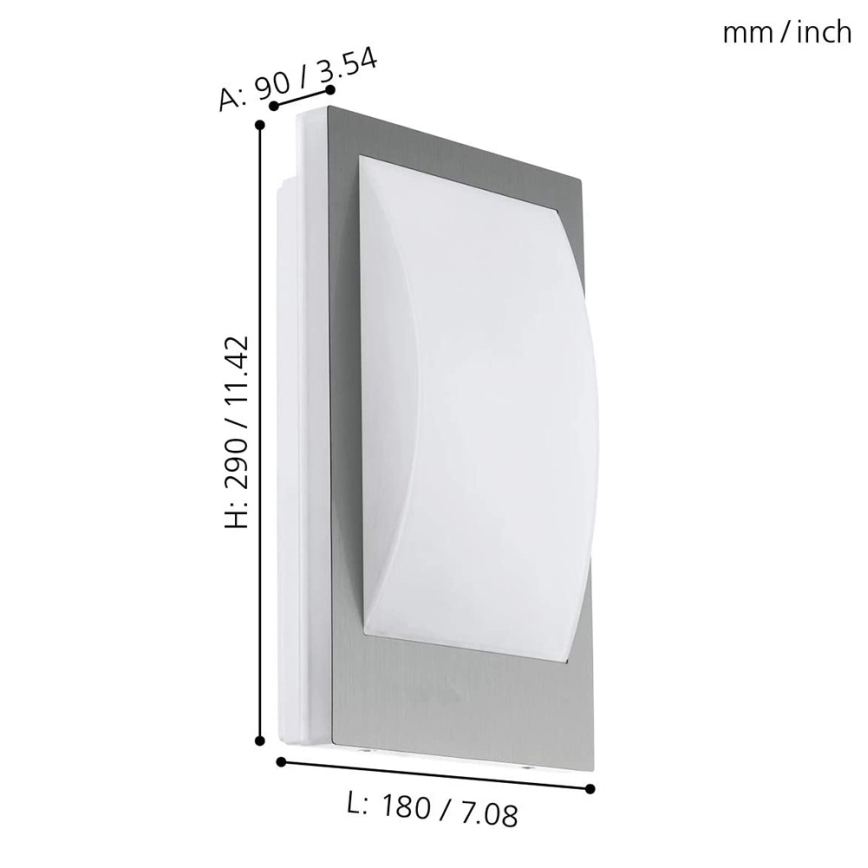 Eglo - LED Димируем екстериорен аплик 1xE27/9W/230V IP44 матов хром