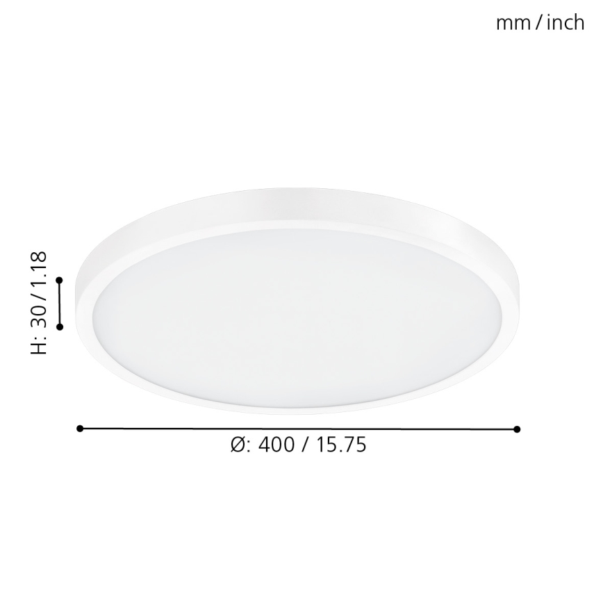 Eglo - LED Лампа за таван 1xLED/25W/230V бяла кръг 2500 lm
