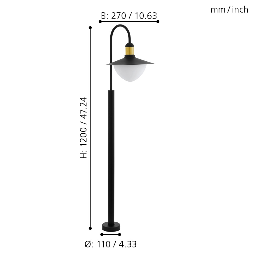 Eglo - Екстериорна лампа 1xE27/60W/230V IP44