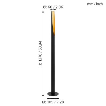 Eglo - LED Лампион 1xGU10/4,5W/230V черен