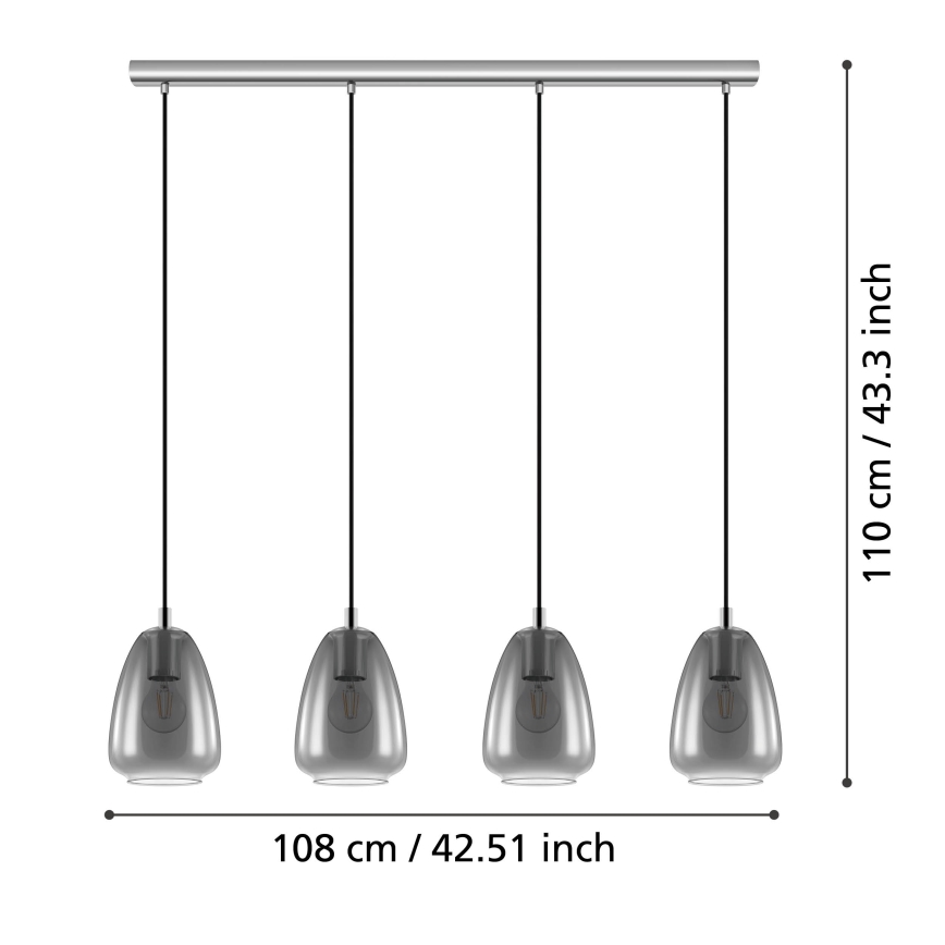 Eglo - Полилей на въже 4xE27/40W/230V