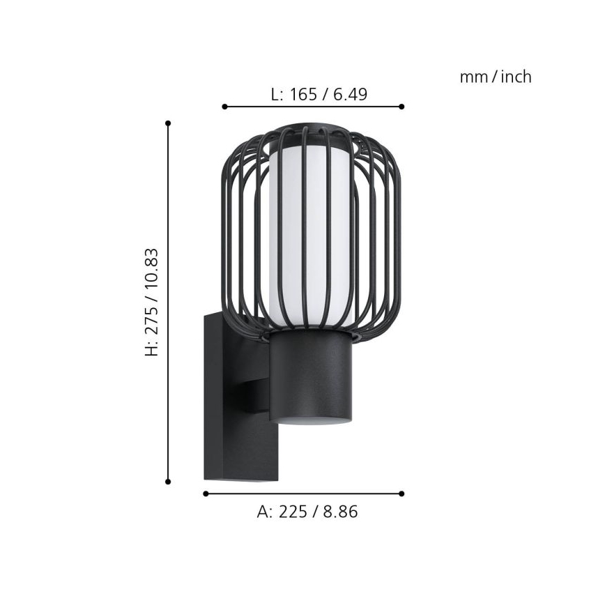 Eglo - Външна стенна лампа 1xE27/28W/230V IP44