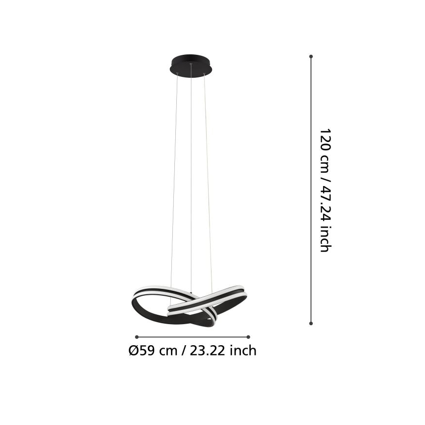 Eglo - LED Полилей на въже 2xLED/18W/230V