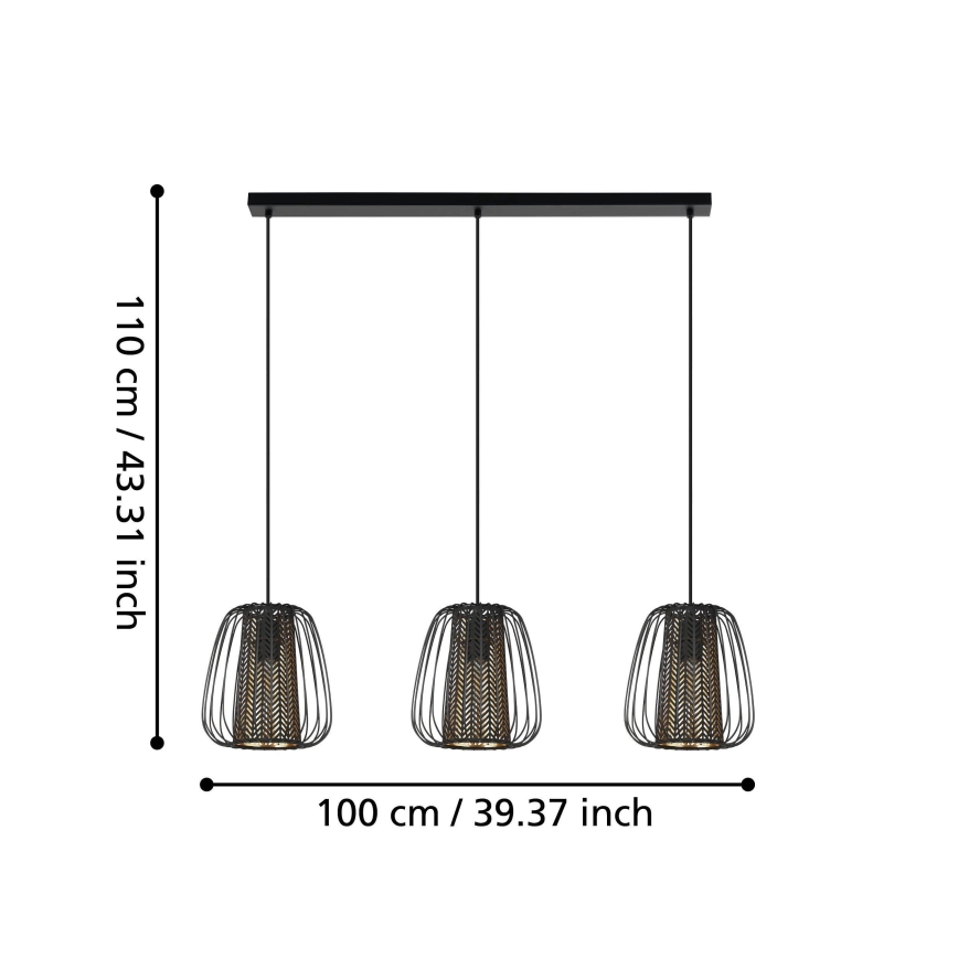 Eglo - Висящ полилей 3xE27/40W/230V