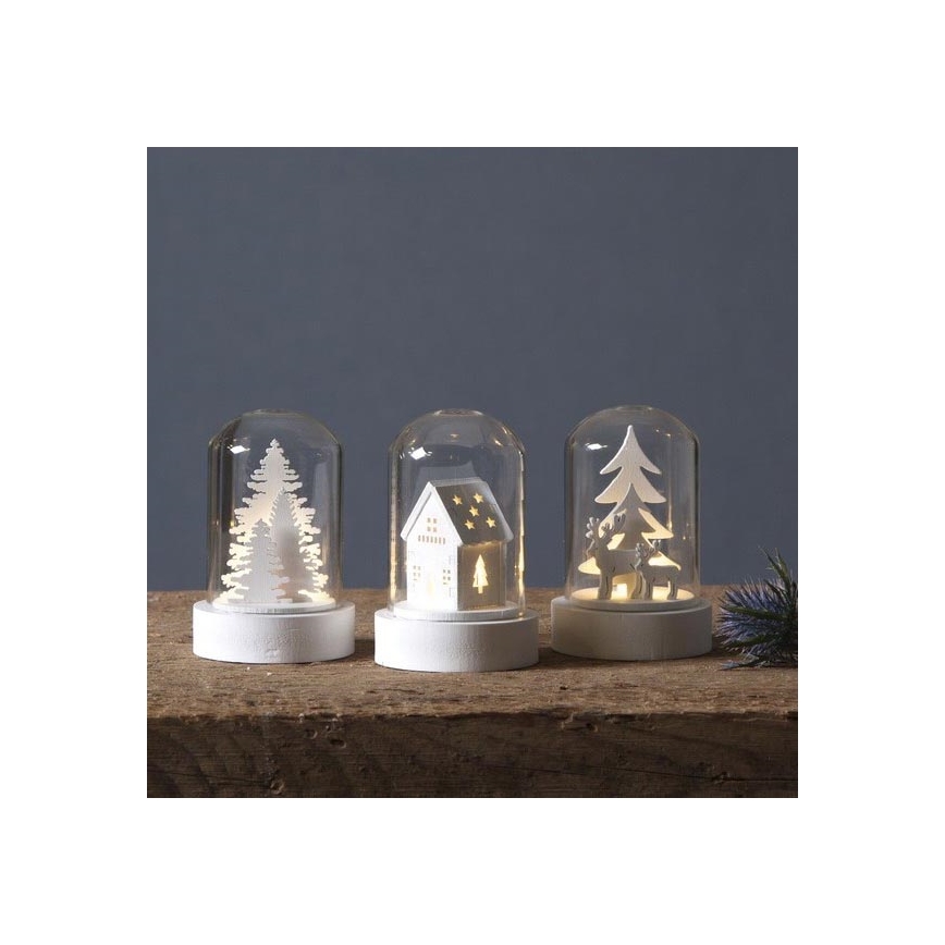Eglo - К-кт 3 бр. LED Коледни декорации 1xLED/0,06W/1xCR2032 бели