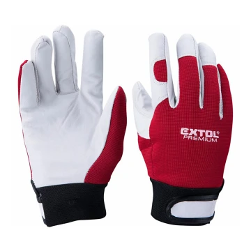 Extol Premium - Работни ръкавици р-р 10" червен/бял