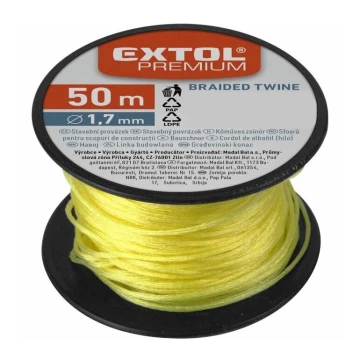 Extol Premium - Строителна нишка 1,7mm x 50m жълти