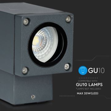 Екстериорен аплик 1xGU10/20W/230V IP44 сив