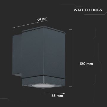 Екстериорен аплик 1xGU10/20W/230V IP44 сив