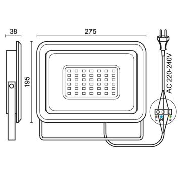 Екстериорен LED прожектор LED/100W/230V 4000K IP65 черен