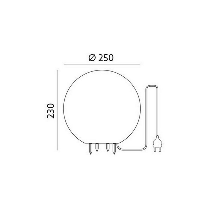 Екстериорна декоративна лампа GARDEN BALL 1xE27/40W/230V IP65 ⌀ 25 см