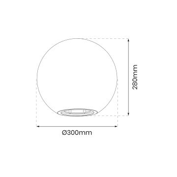 Екстериорна лампа GLOBO 1xE27/60W/230V Ø 30 см IP44