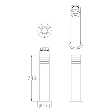 Екстериорна лампа RINO 1xE27/12W/230V IP54 74 см черен