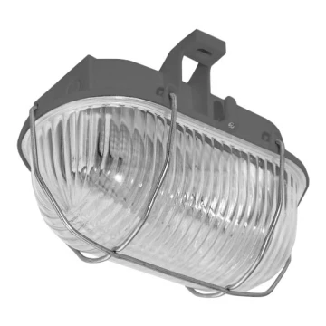 Екстериорна лампа за таван OVAL 1xE27/60W/230V сива IP44