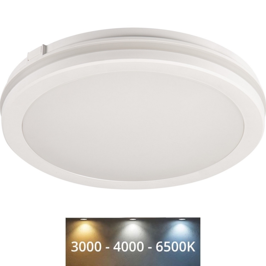 Екстериорна LED лампа за таван BENO ECO LED/12W/230V 3000/4000/6500K Ø 20 см IP65 бял