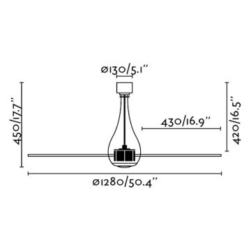 FARO 33382 - Вентилатор за таван MINI ETERFAN + дистанционно управление