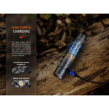 Fenix E35RSETAODS - LED Димируем rechargeable flashlight LED/USB IP68 3100 lm 69 h + diffuser 26,5mm