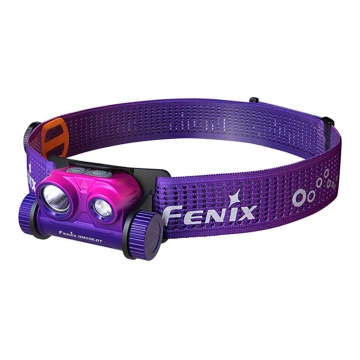 Fenix HM65RDTNEB -LED Акумулаторен челник LED/USB IP68 1500 lm 300 ч. лилава/розов