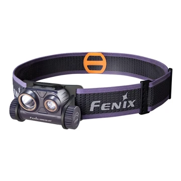 Fenix HM65RDTPRP - LED Акумулаторен челник LED/USB IP68 1500 lm 300 ч. лилава/черен