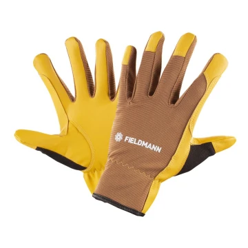 Fieldmann - Работни ръкавици жълти/кафяви
