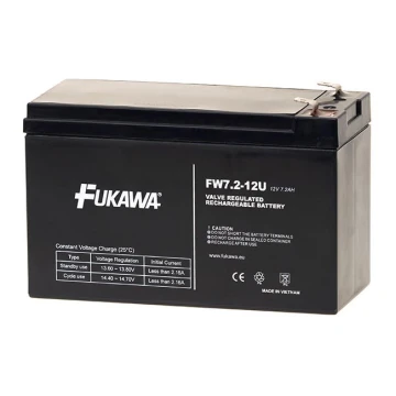 FUKAWA FW 7,2-12 F1U - Оловен Акумулатор 12V/7,2Ah/faston 4,7mm