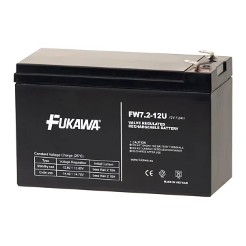 FUKAWA FW 7,2-12 F2U - Оловен Акумулатор 12V/7,2Ah/faston 6,3mm