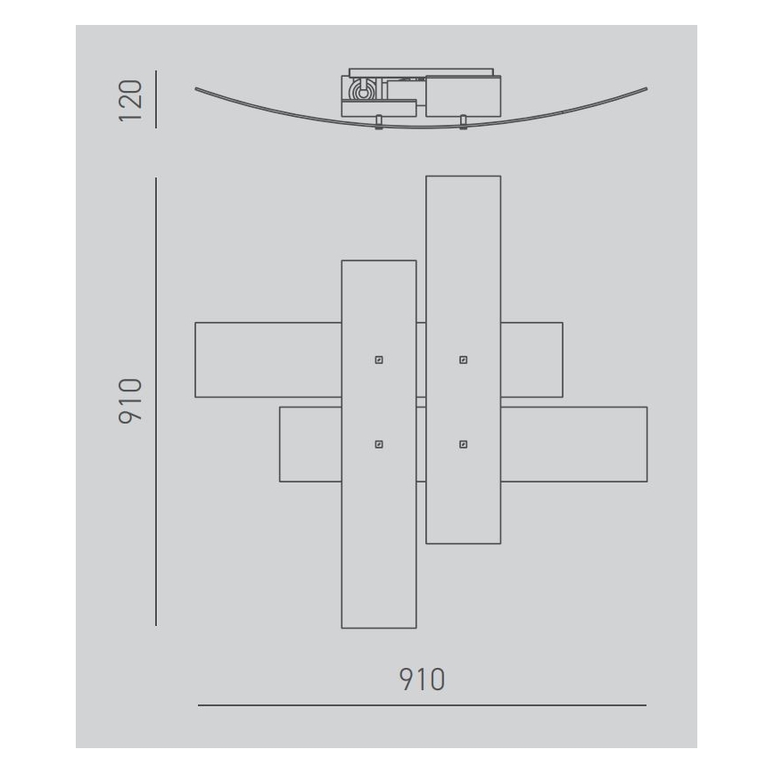 Gea Luce LARA P G arg - Плафон LARA 4xE27/52W/230V 91 см сребрист