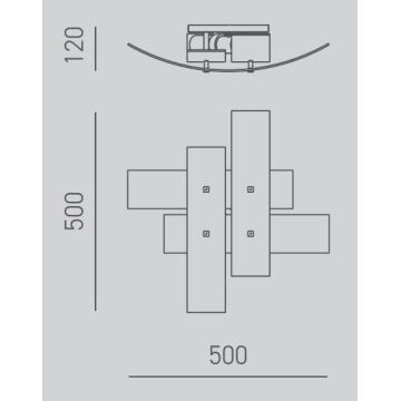 Gea Luce LARA P P oro - Плафон LARA 2xE27/52W/230V 50 см златист