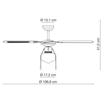 Globo - Вентилатор за таван 1xE27/60W/230V