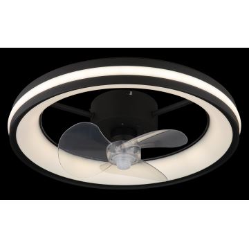 Globo - LED Димируем плафон с вентилатор LED/30W/230V 2700-6500K черен + дистанционно управление