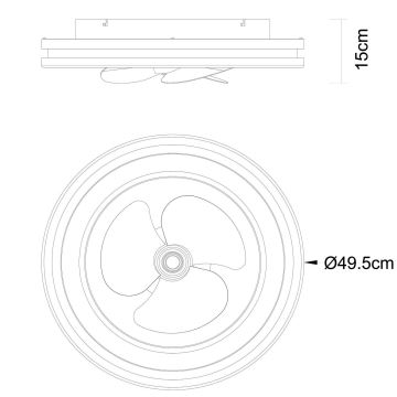 Globo - LED Димируем плафон с вентилатор LED/30W/230V 2700-6500K черен + дистанционно управление