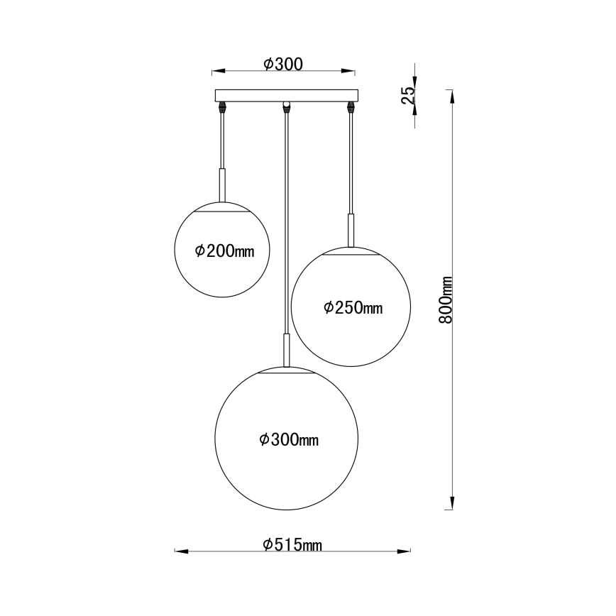 Globo - Висящ полилей 3xE27/60W/230V